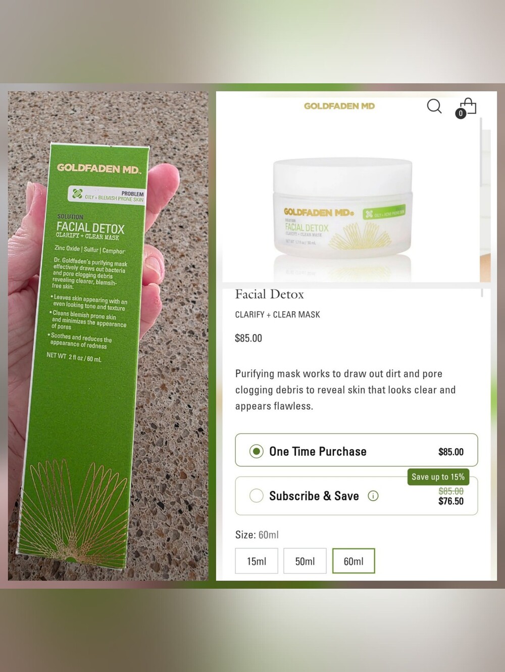 GOLDFADEN MD Facial Detox Mask - 60ml